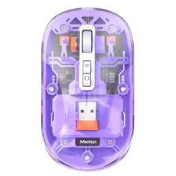 ماوس شفاف دو حالته بی‌سیم و بلوتوث بنفش مدل BTM005