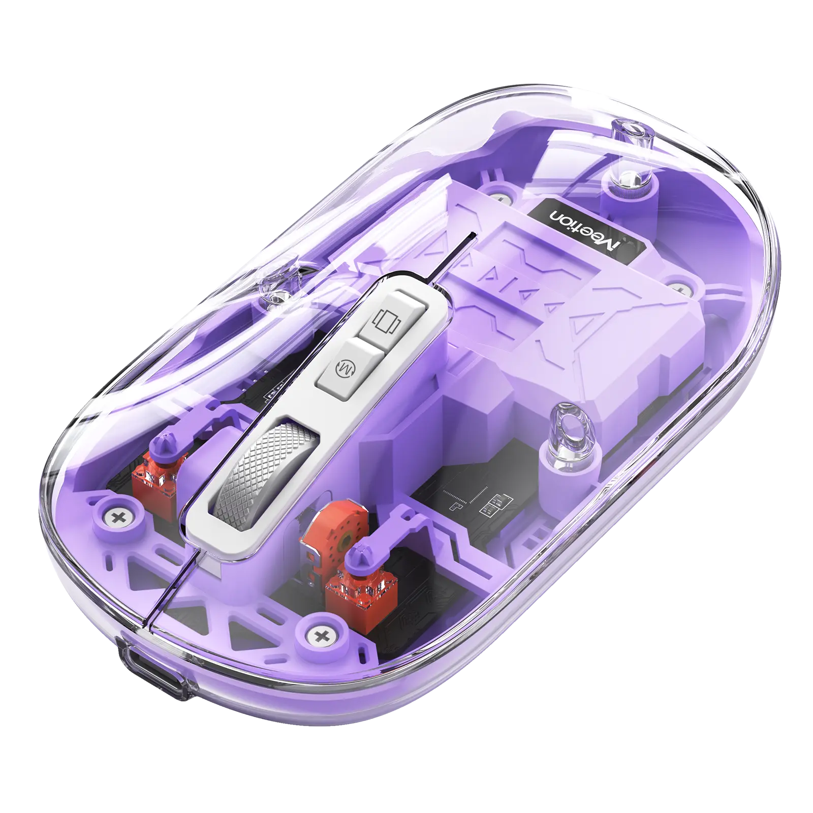 ماوس شفاف دو حالته بی‌سیم و بلوتوث بنفش مدل BTM005