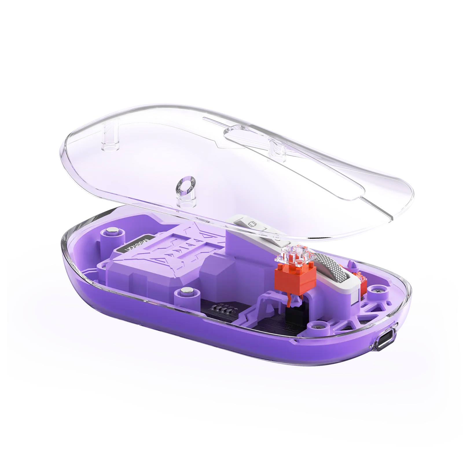 ماوس شفاف دو حالته بی‌سیم و بلوتوث بنفش مدل BTM005