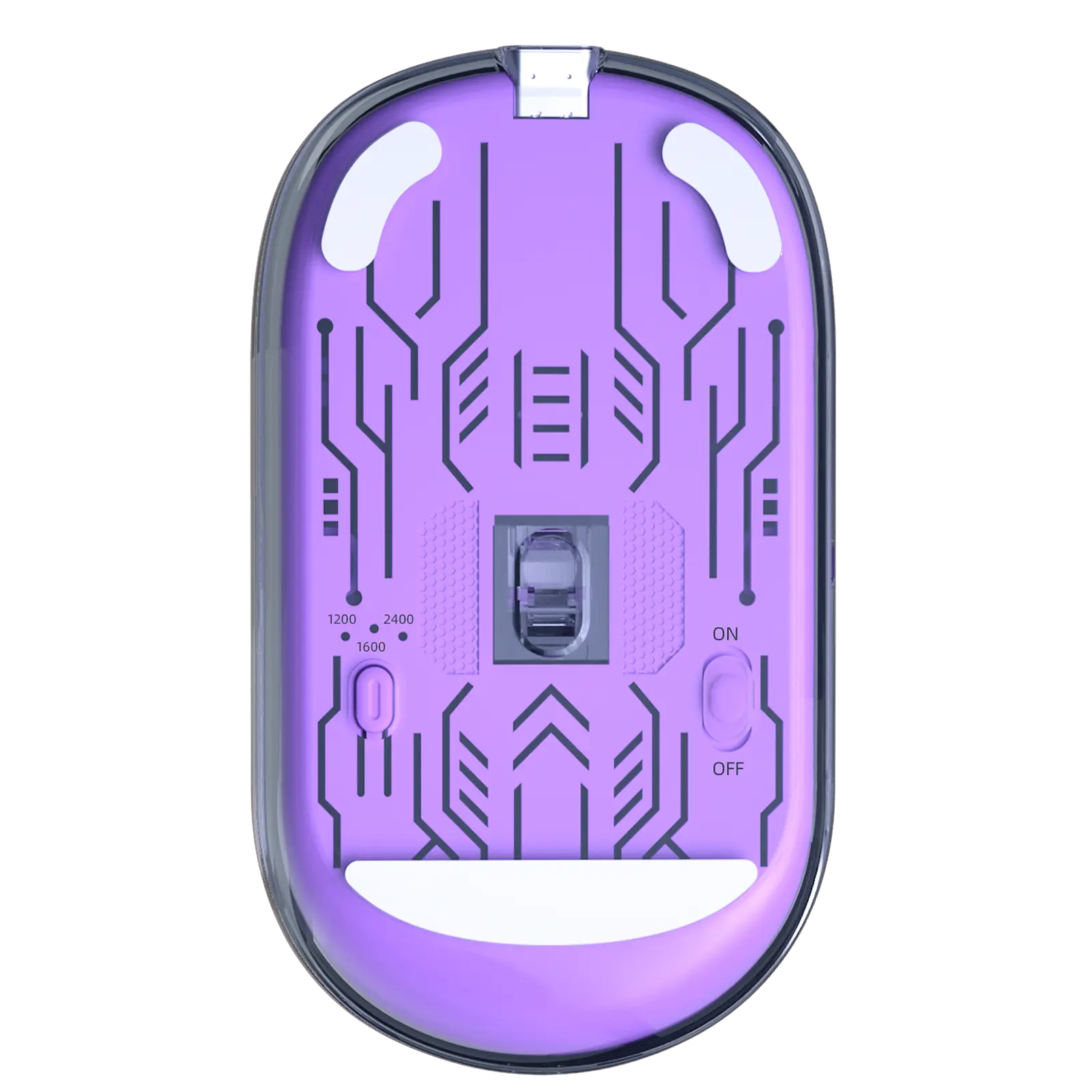 ماوس شفاف دو حالته بی‌سیم و بلوتوث بنفش مدل BTM005