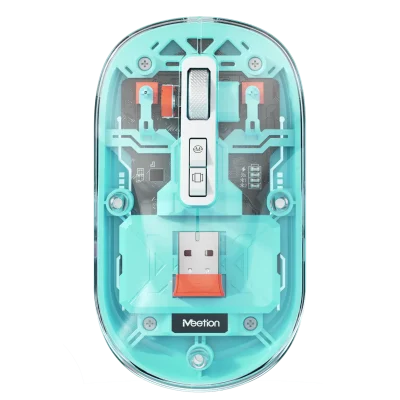 ماوس شفاف دو حالته بی‌سیم و بلوتوث سبز مدل BTM005