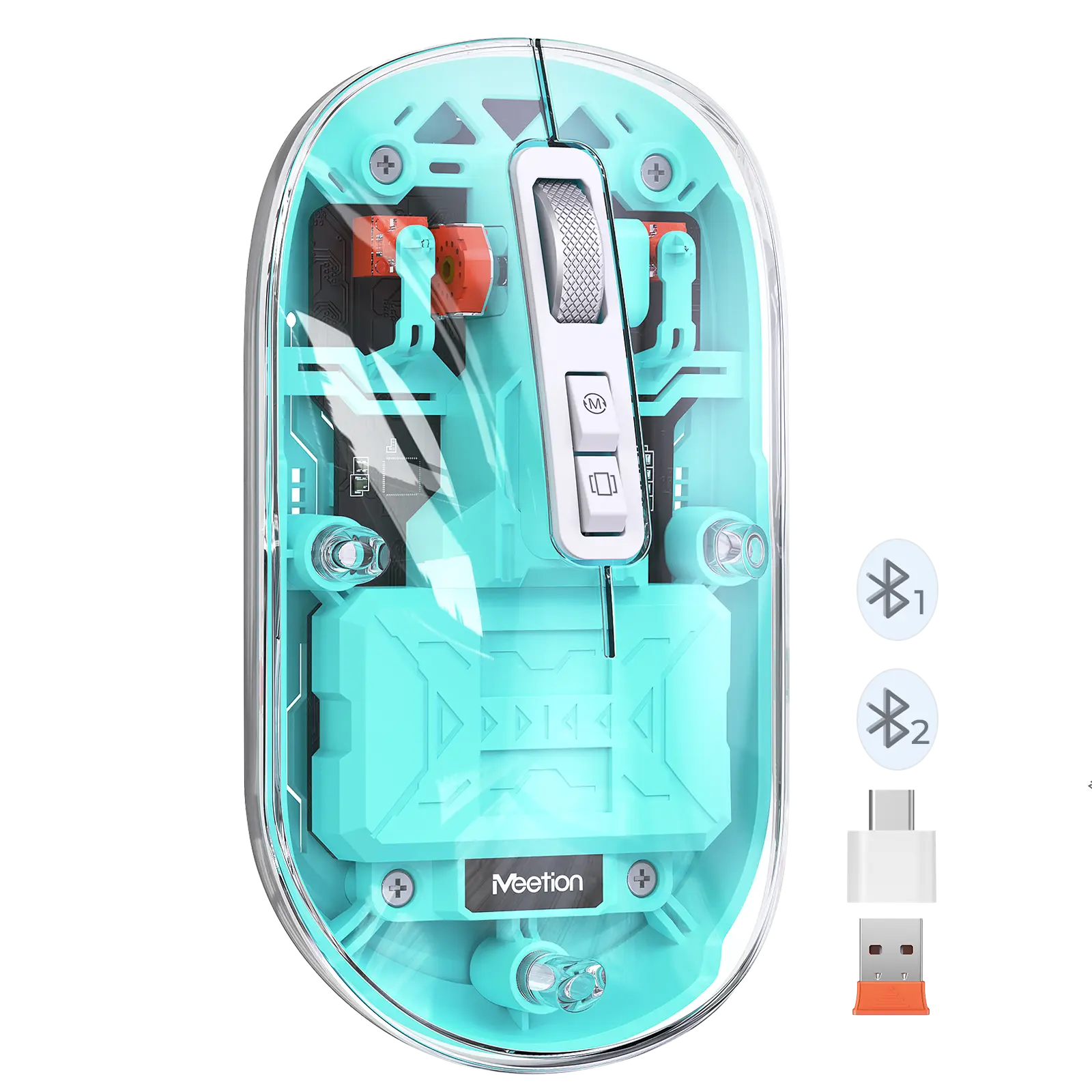 ماوس شفاف دو حالته بی‌سیم و بلوتوث سبز مدل BTM005