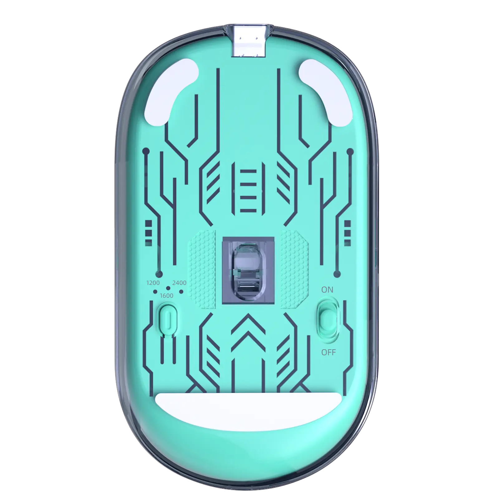 ماوس شفاف دو حالته بی‌سیم و بلوتوث سبز مدل BTM005