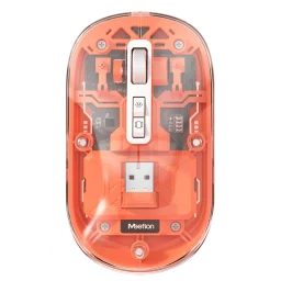 ماوس شفاف دو حالته بی‌سیم و بلوتوث نارنجی مدل BTM005