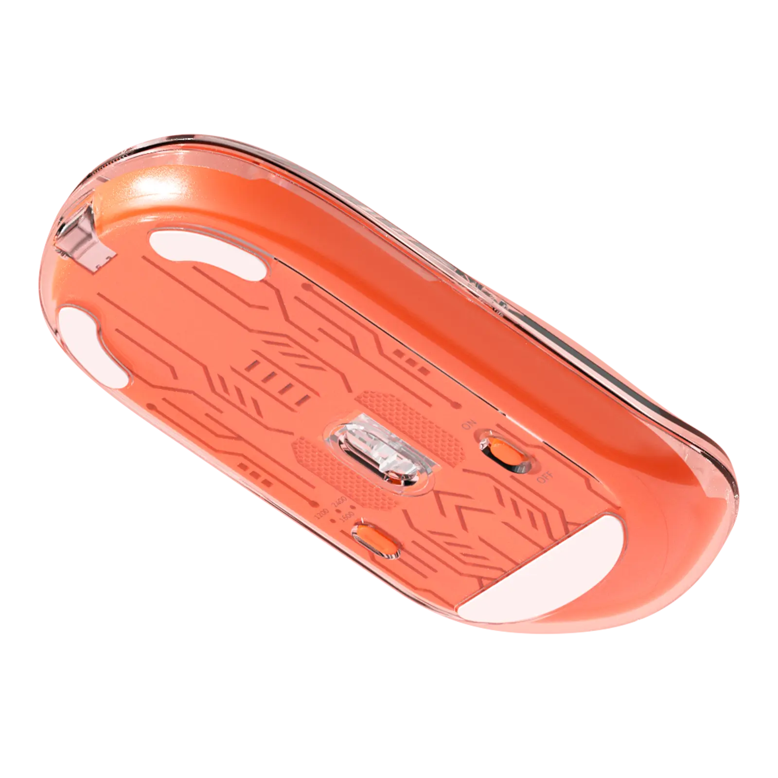 ماوس شفاف دو حالته بی‌سیم و بلوتوث نارنجی مدل BTM005