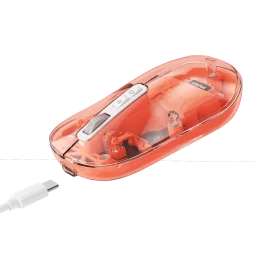 ماوس شفاف دو حالته بی‌سیم و بلوتوث نارنجی مدل BTM005