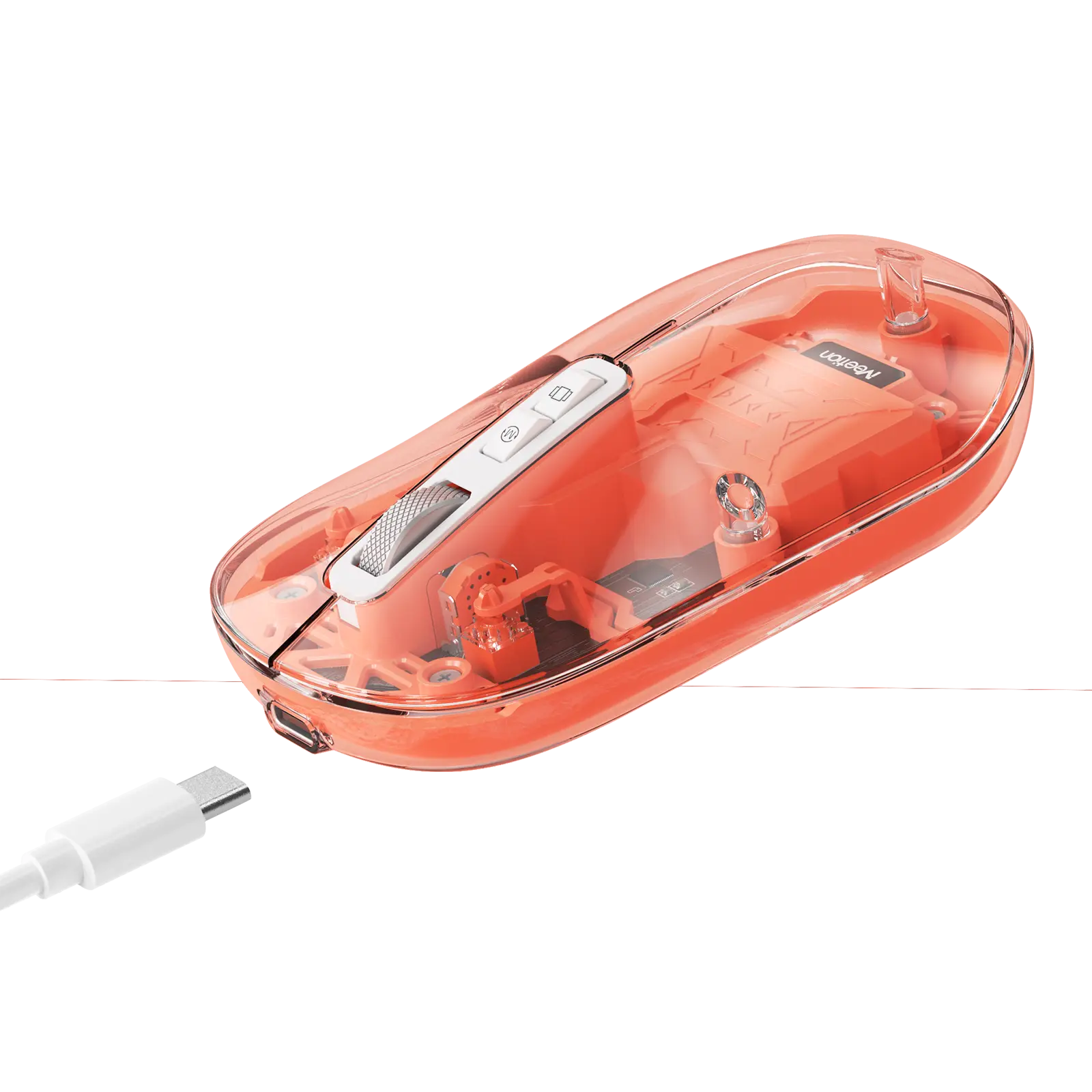 ماوس شفاف دو حالته بی‌سیم و بلوتوث نارنجی مدل BTM005