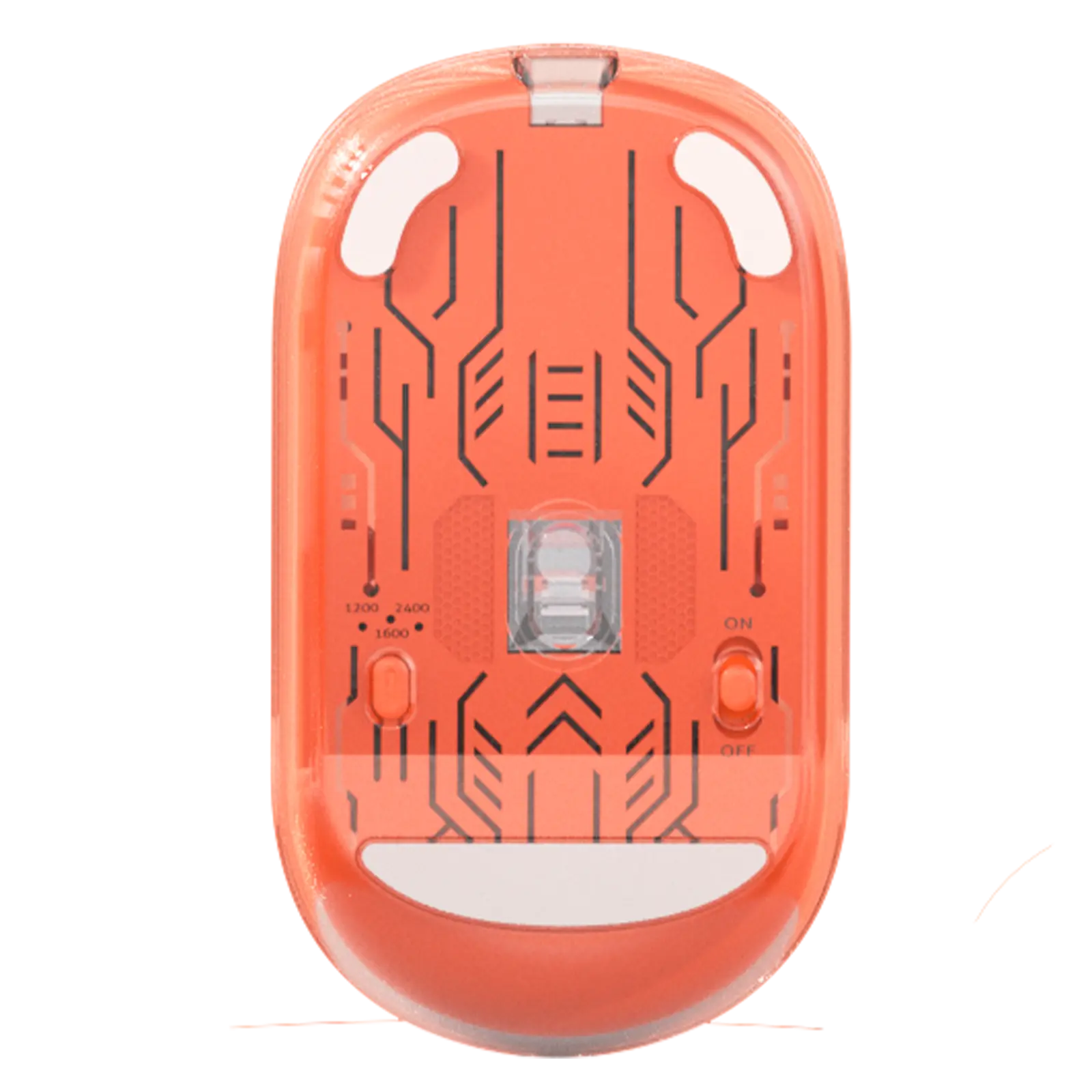 ماوس شفاف دو حالته بی‌سیم و بلوتوث نارنجی مدل BTM005