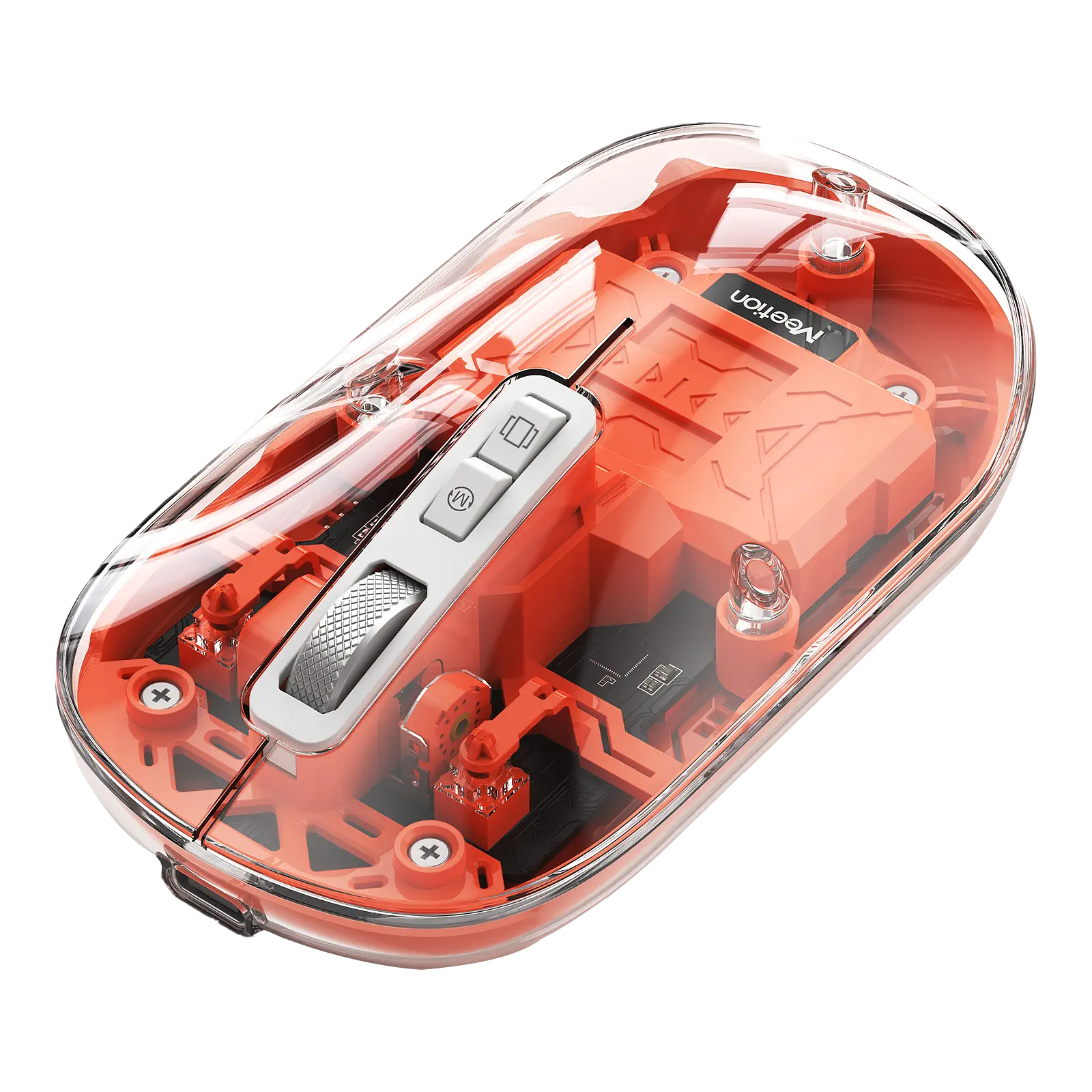 ماوس شفاف دو حالته بی‌سیم و بلوتوث نارنجی مدل BTM005