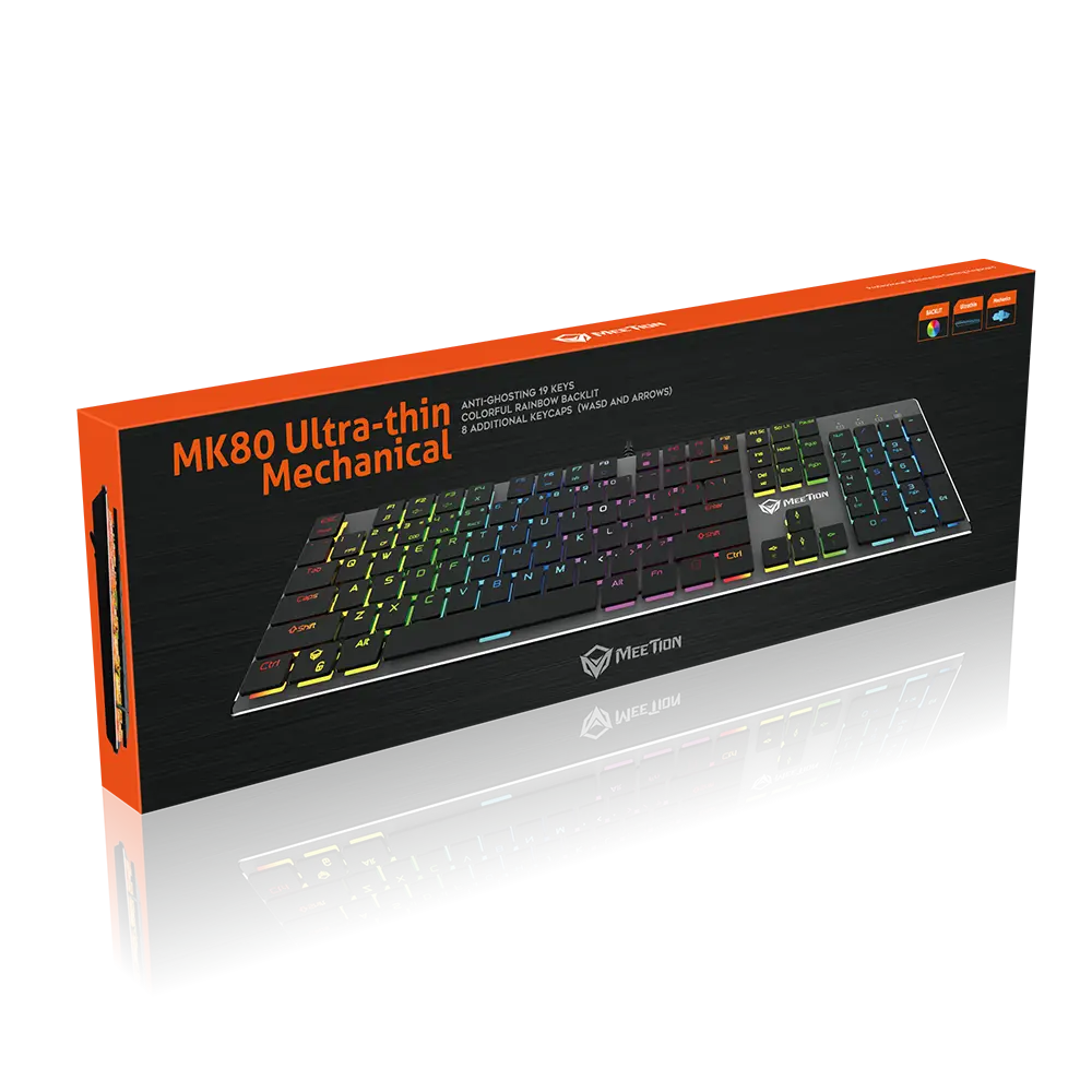 کیبورد نازک مکانیکال Meetion مدل MK80